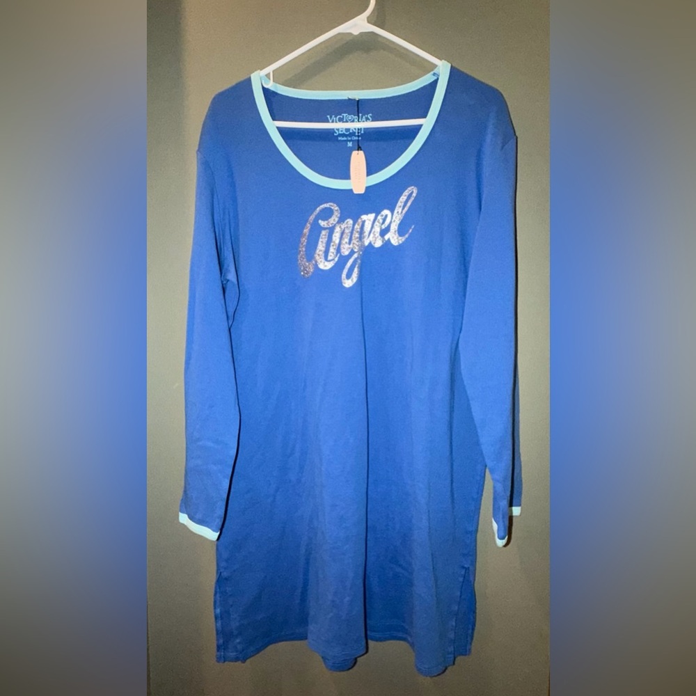 Victoria's Secret Royal Blue Cotton Nightshirt New sz Medium NWT - Picture 4 of 5